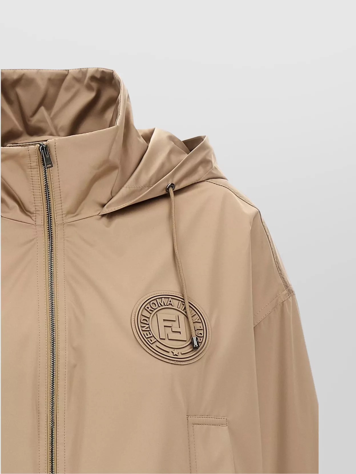 Fendi Women Cappuccino Polyester Windbreaker