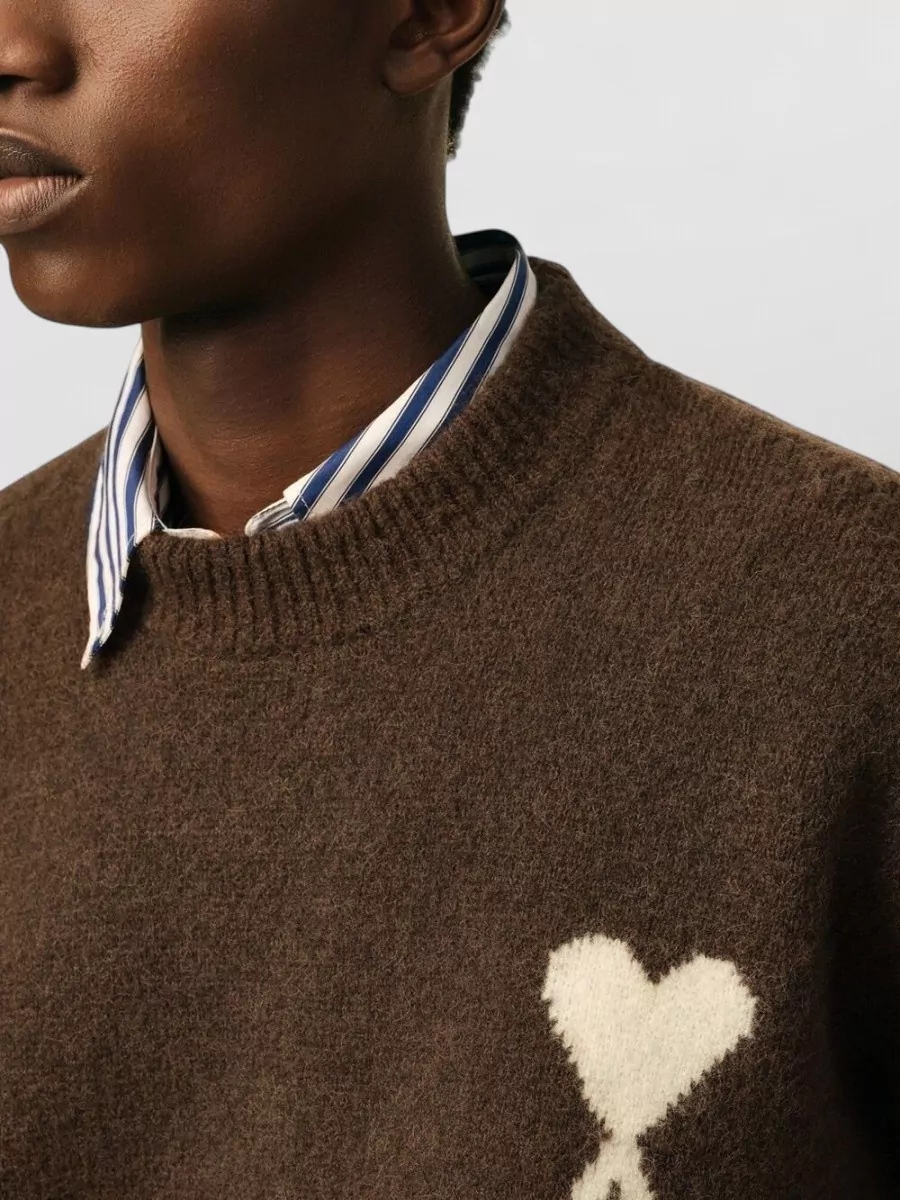 Ami Paris Alpaca Wool Crewneck Sweater