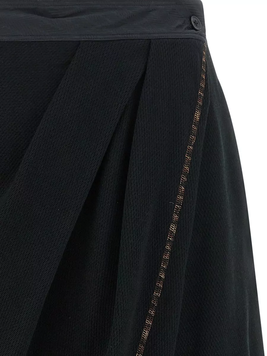 Kiko Kostadinov Cotton Pleated Culotte Bermuda Shorts Skirt