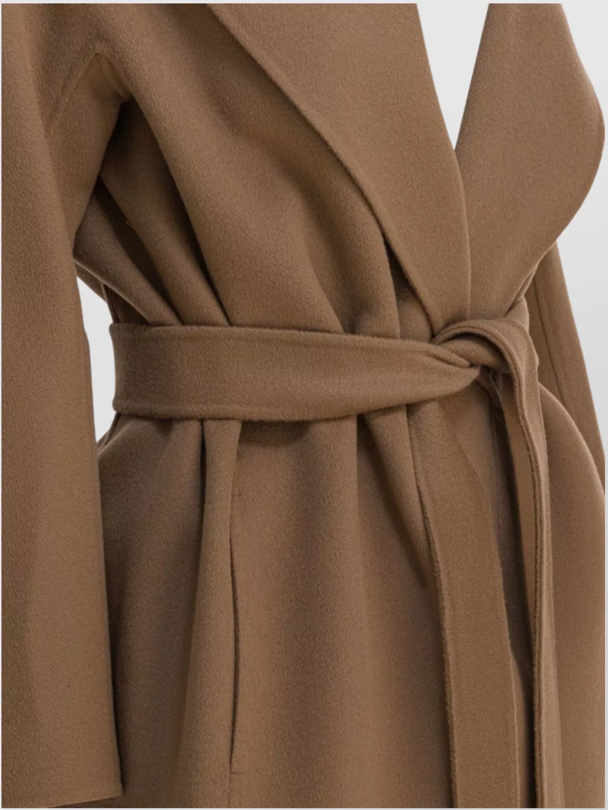 S Max Mara Waist Belted Shawl Collar Long Sleeves Coat