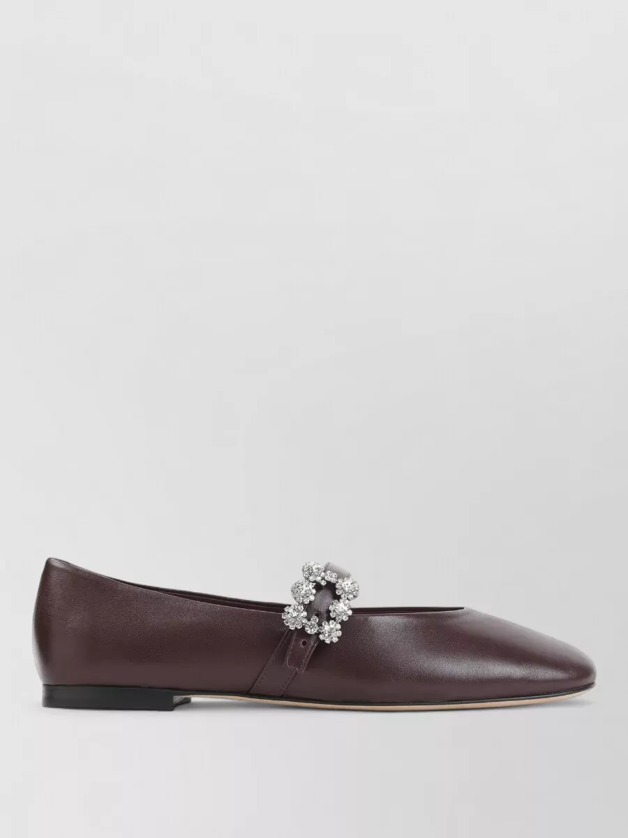 Roger Vivier Crystal-embellished leather ballerina flats