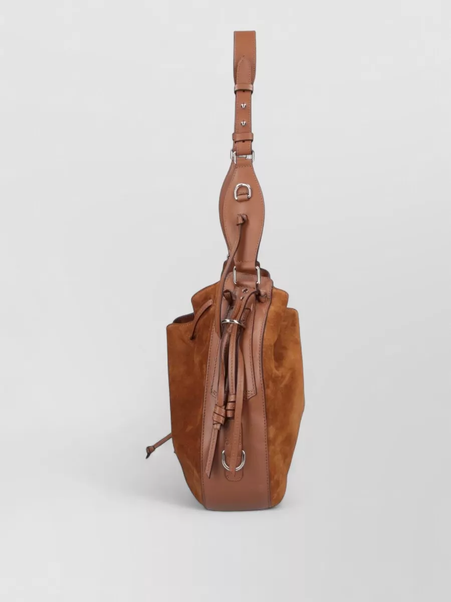 Isabel Marant Shoulder Bag Adjustable Strap Detachable Pouch Suede