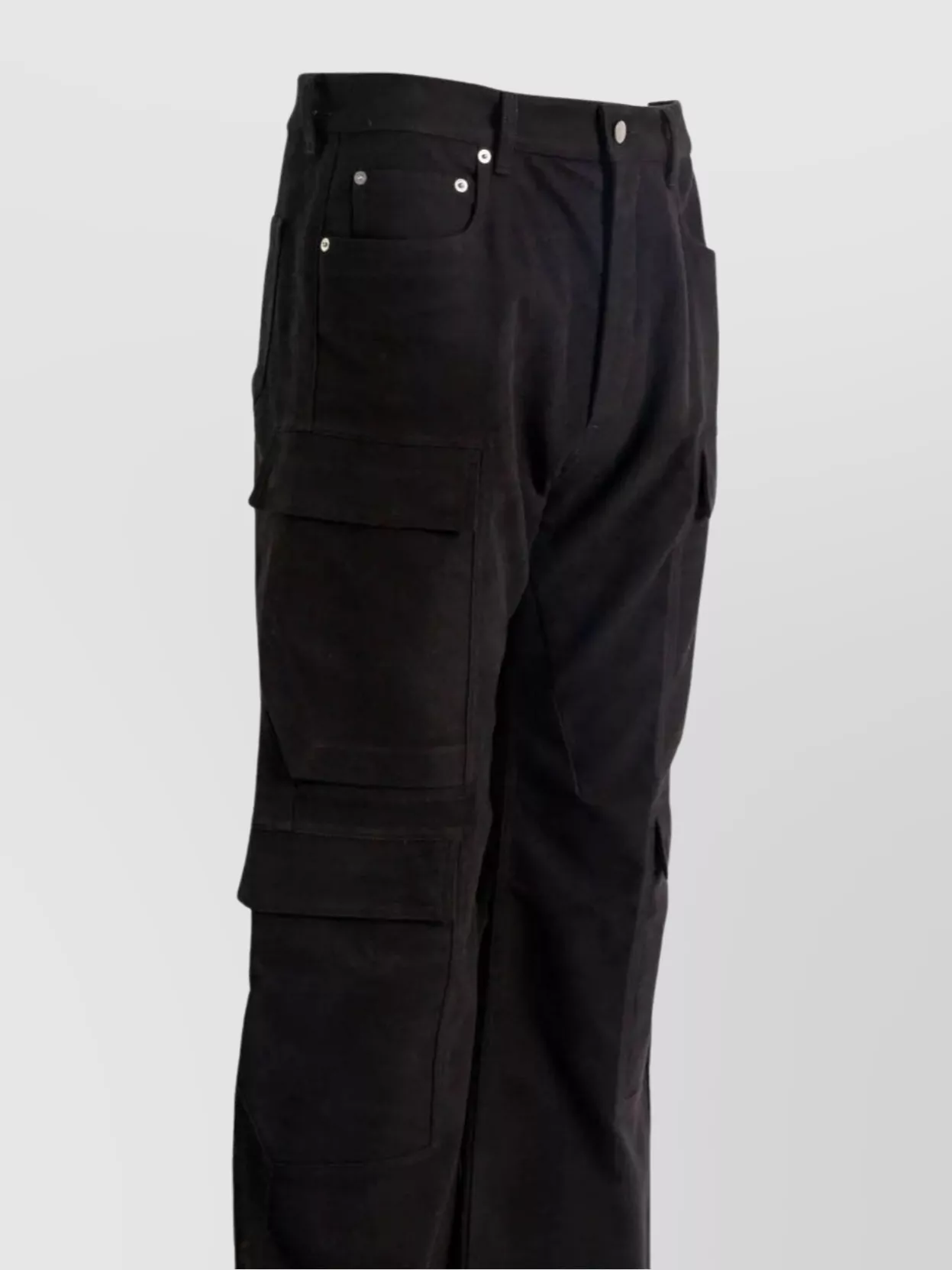Rick Owens Trousers With Cargo Pockets And Wide Leg In Black