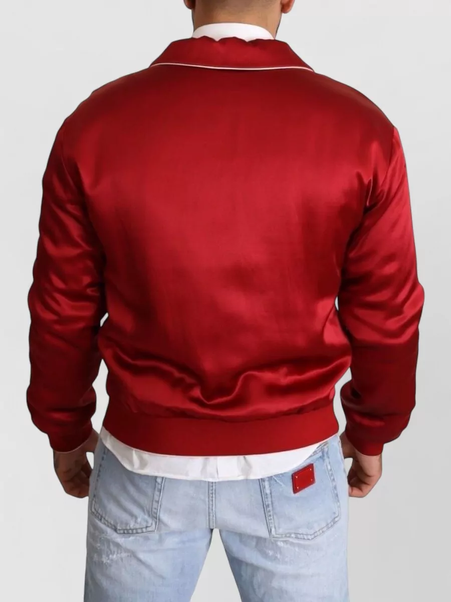 Dolce&Gabbana Silk Button Bomber Jacket