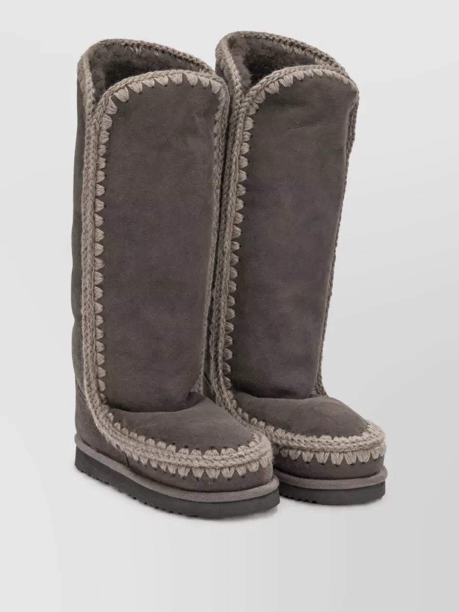 Mou sheepskin leather slippers
