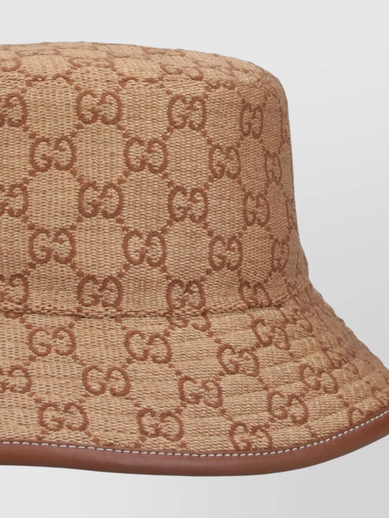 Gucci Bucket Hat In Denim Gg Beige Women In Brown