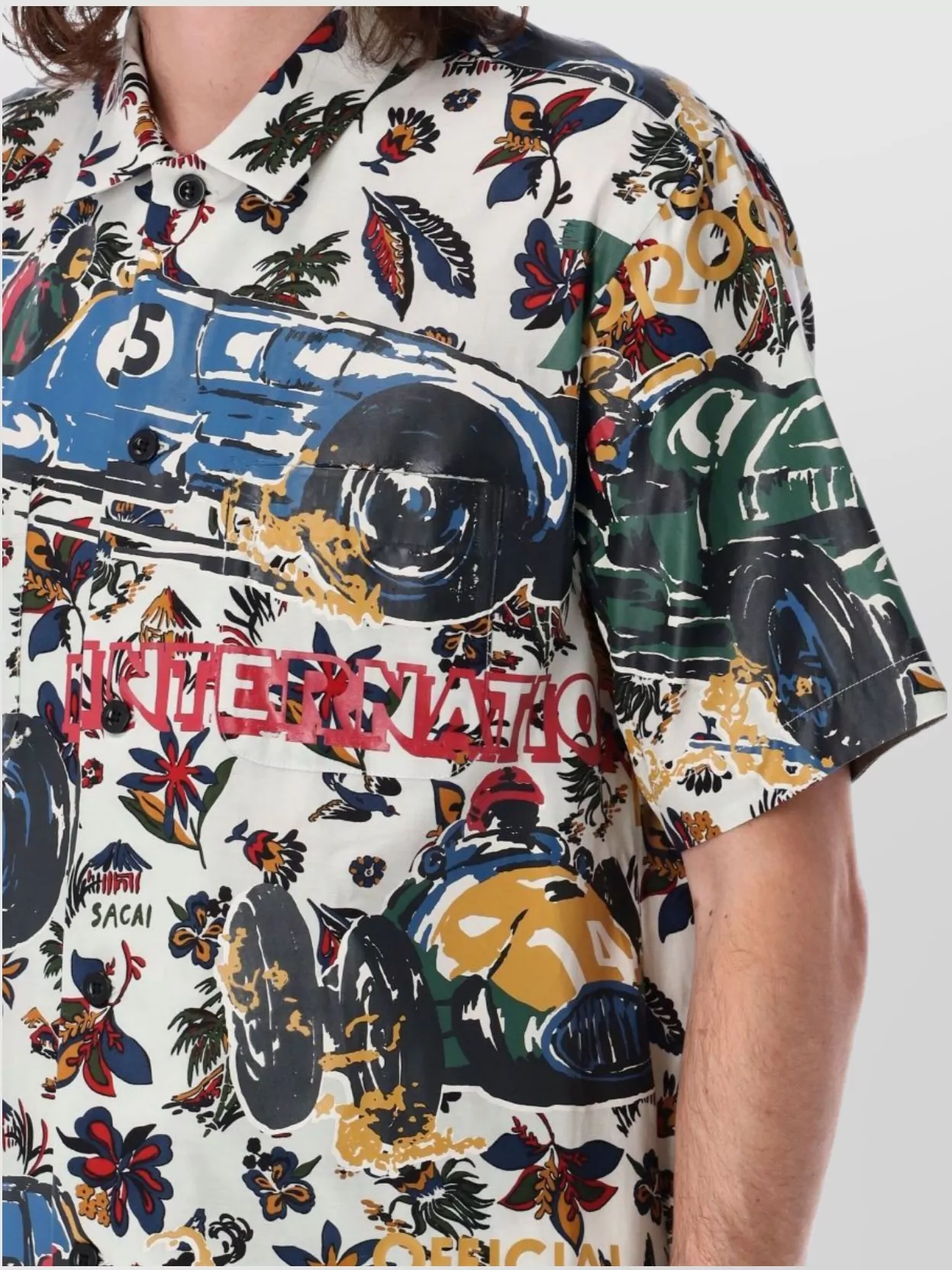 Sacai Car Print Bowling Shirt