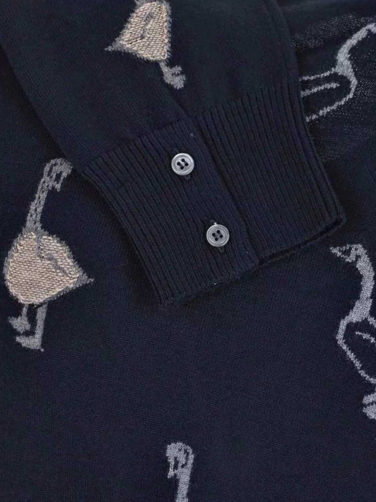 Thom Browne V-Neck Sweater With Ribbed Cuffs And Pockets