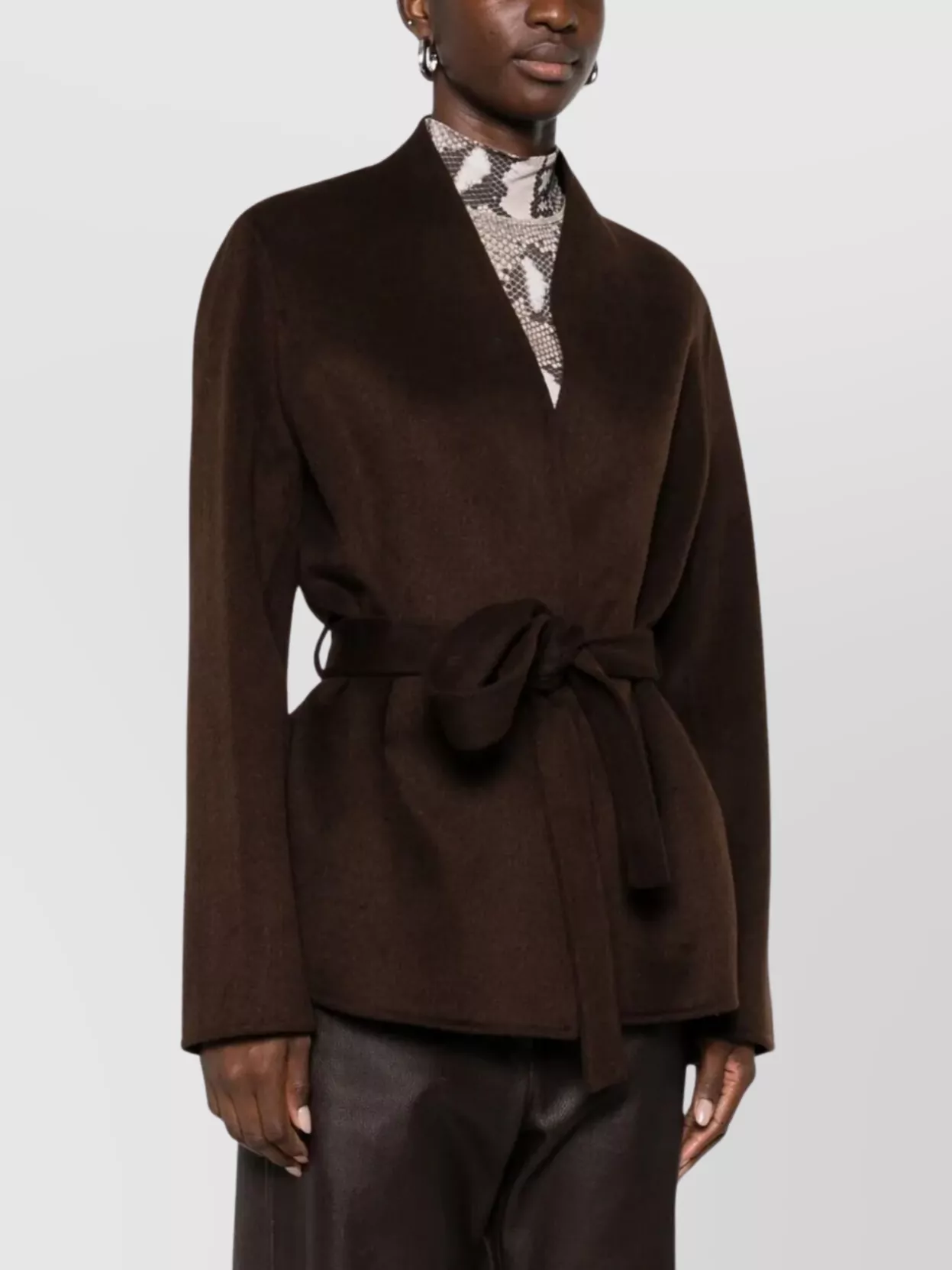 Ermanno Firenze Belted Long Sleeve Soft Coat