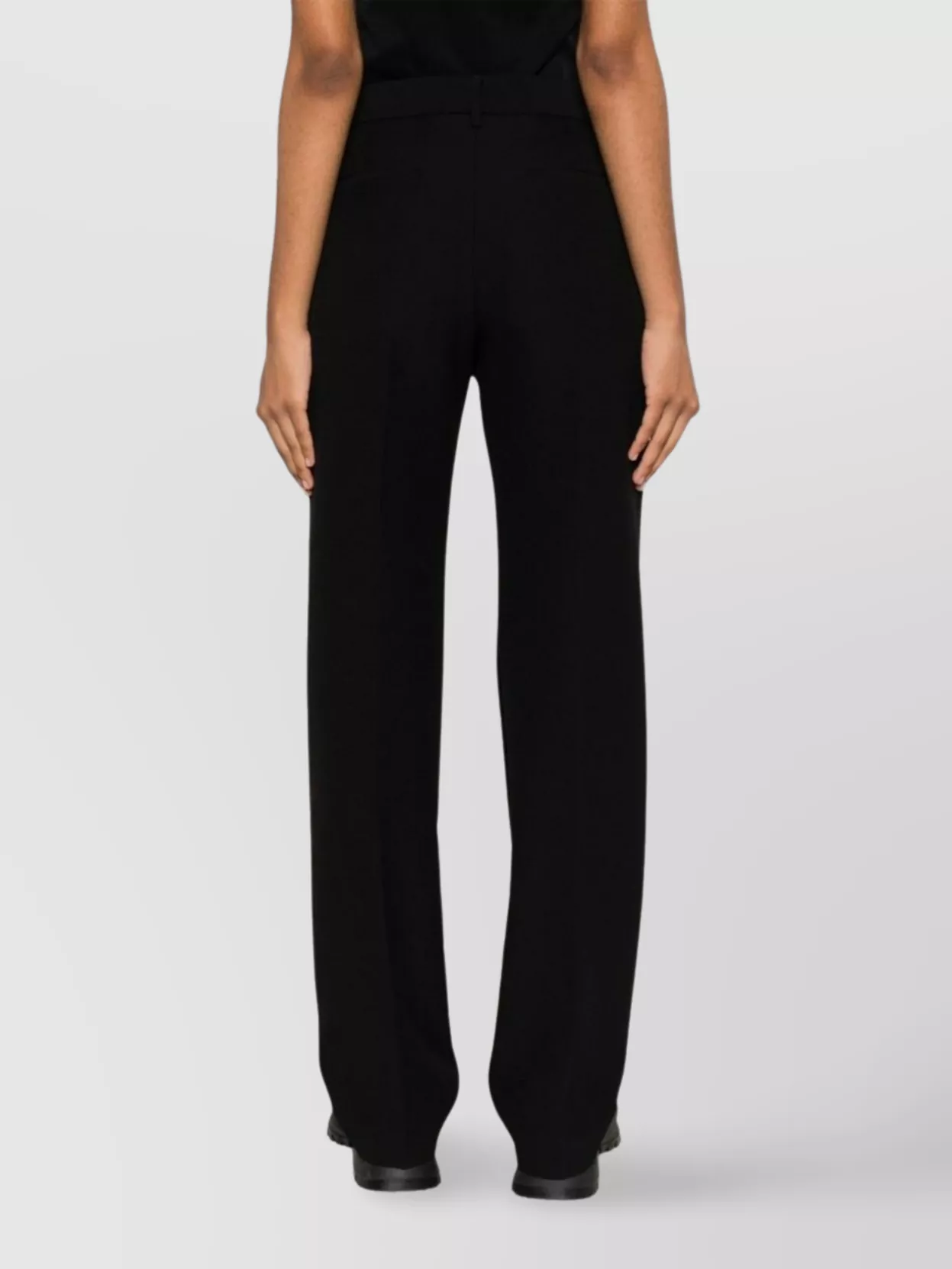 Msgm High-waisted Crepe Straight-leg Trousers With Belt Loops
