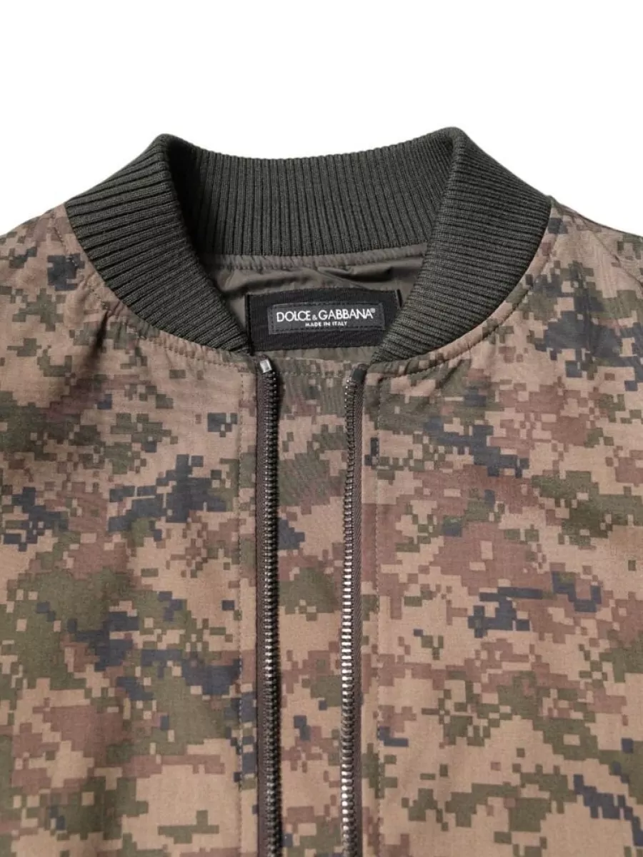 Dolce&Gabbana Camouflage Print Cotton Bomber Jacket