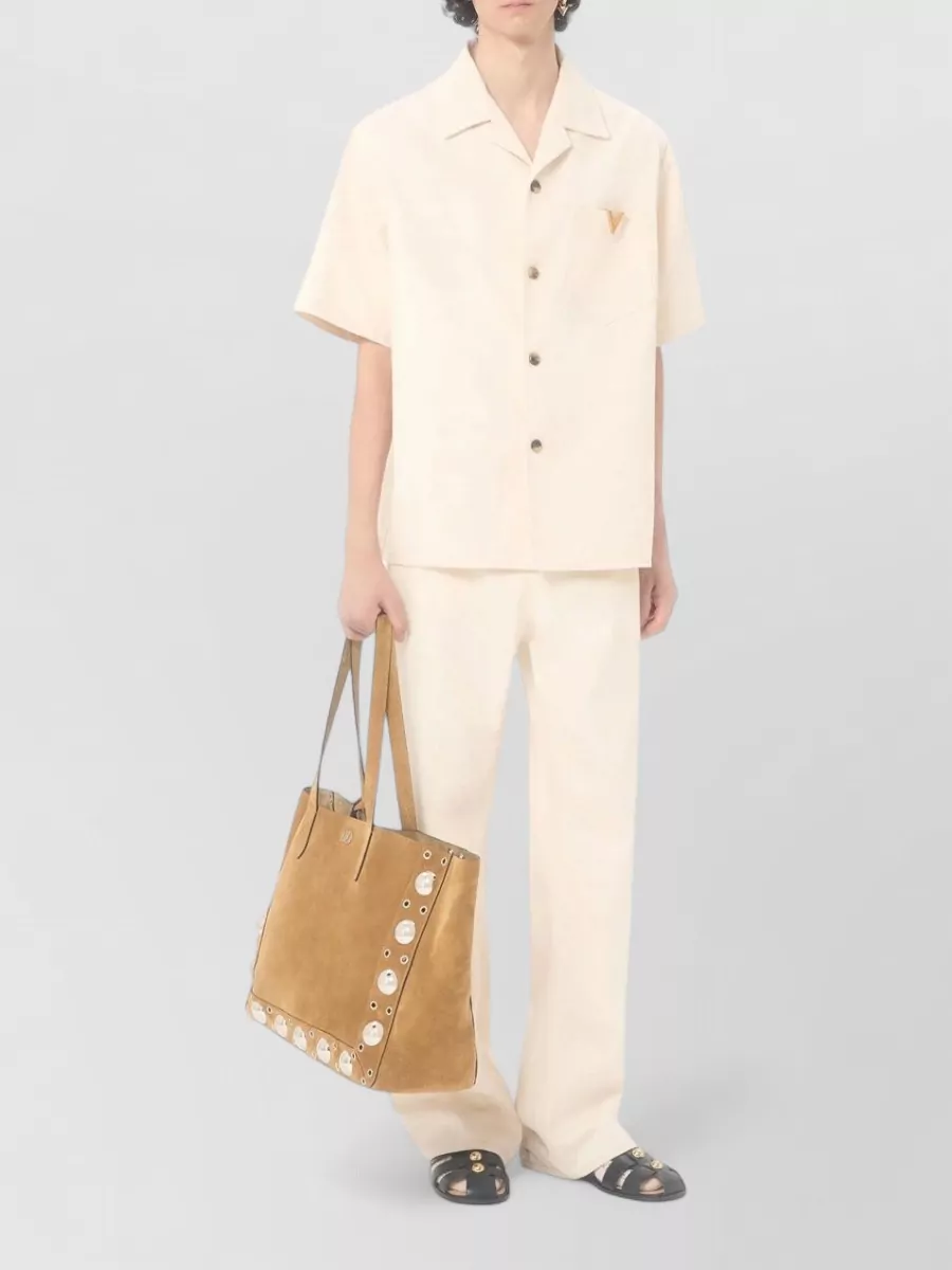 Valentino Garavani Denim Boxy Bowling Shirt