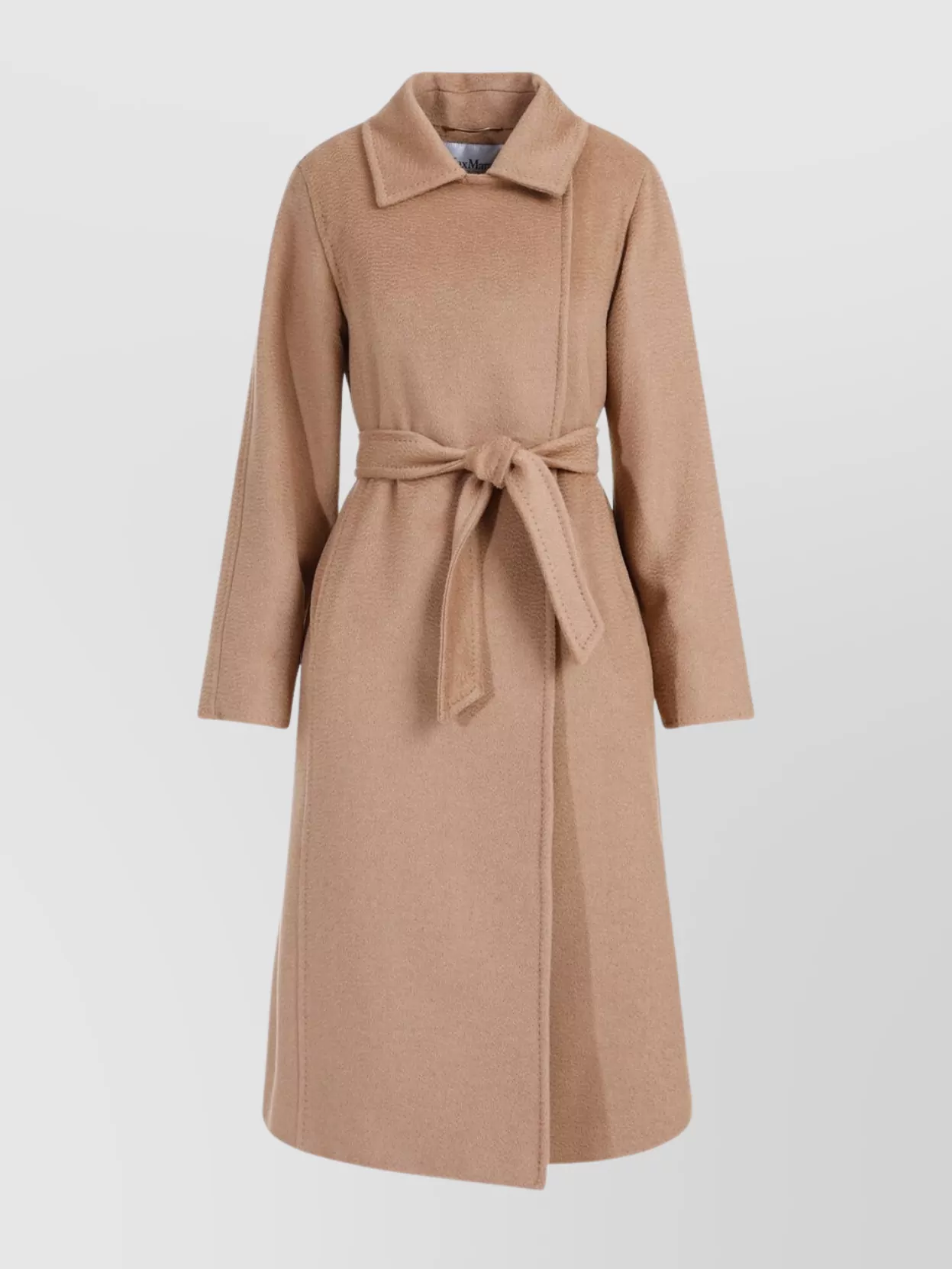 Max Mara Tailored Camel Coat Pointed Collar In Brown