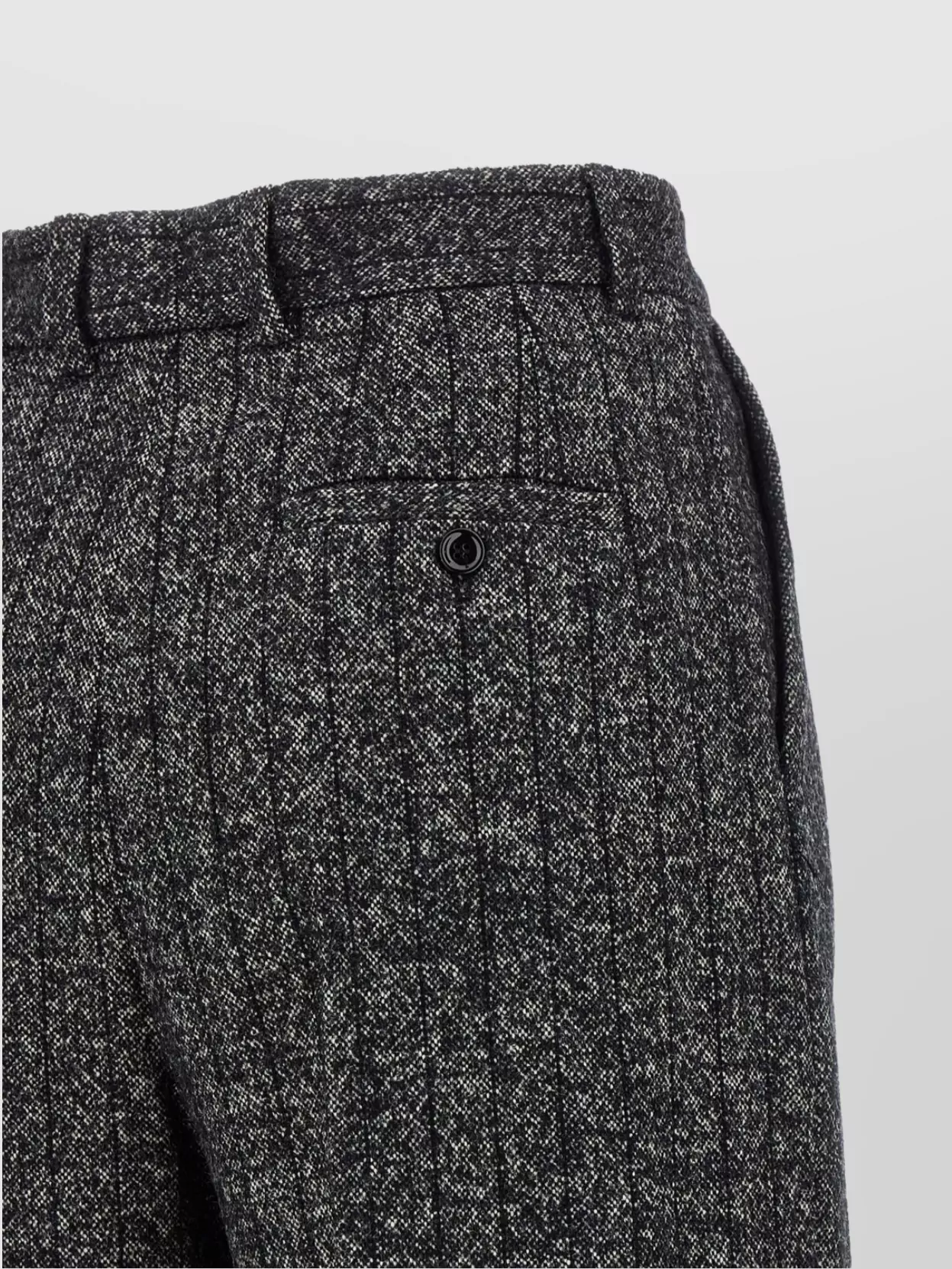 Dolce & Gabbana Wool Trousers With Back Pocket And Pleated Design In Black