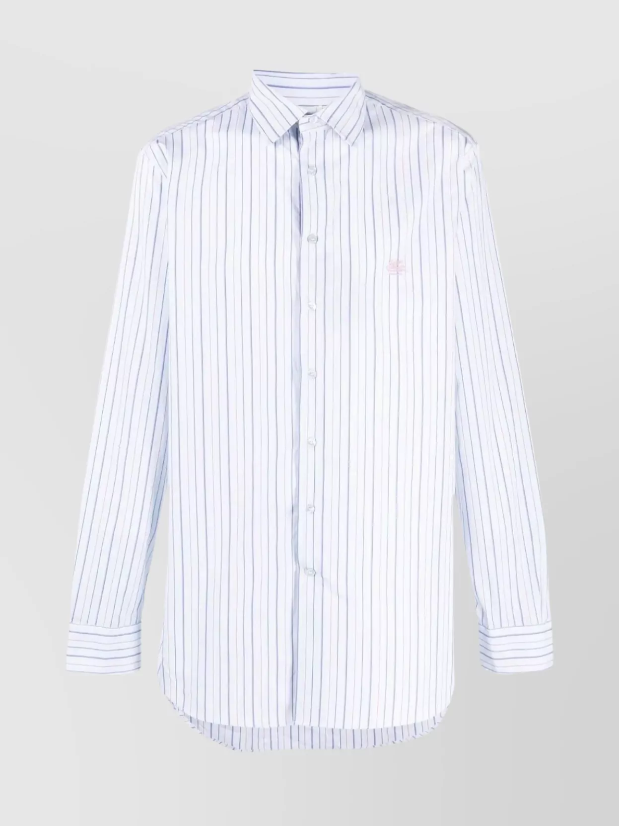 Shop Etro Collared Striped Shirt With Long Sleeves In White