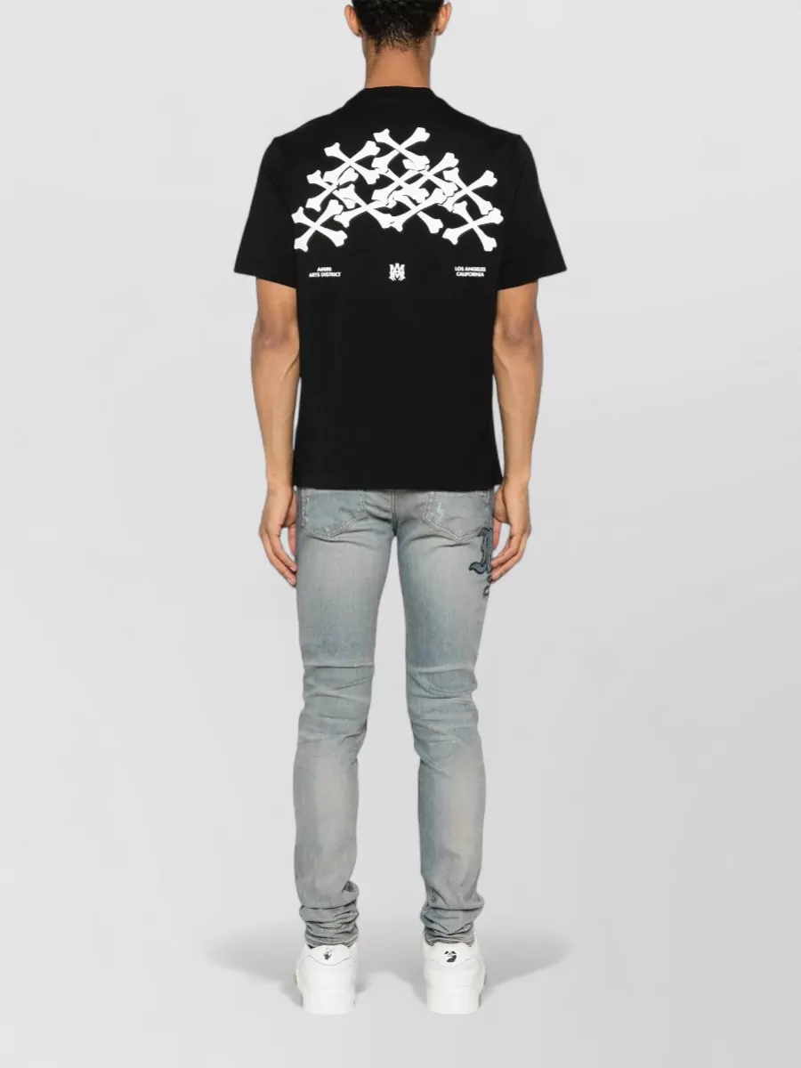 Amiri Bones Motif Graphic Back Print T Shirt
