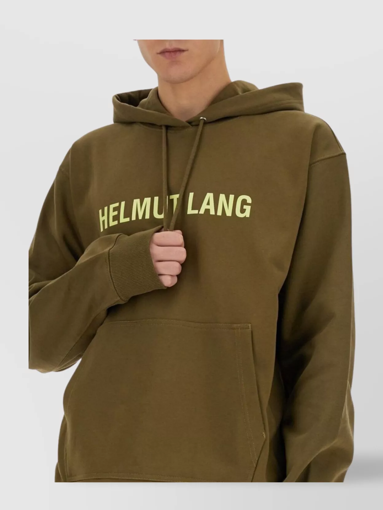 Helmut Lang Logo Hooded Sweatshirt Kangaroo Pocket