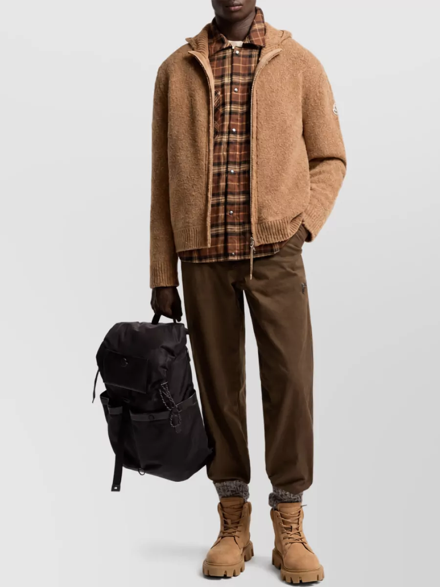 Moncler Wool-Blend Bouclé Hooded Zip Jacket