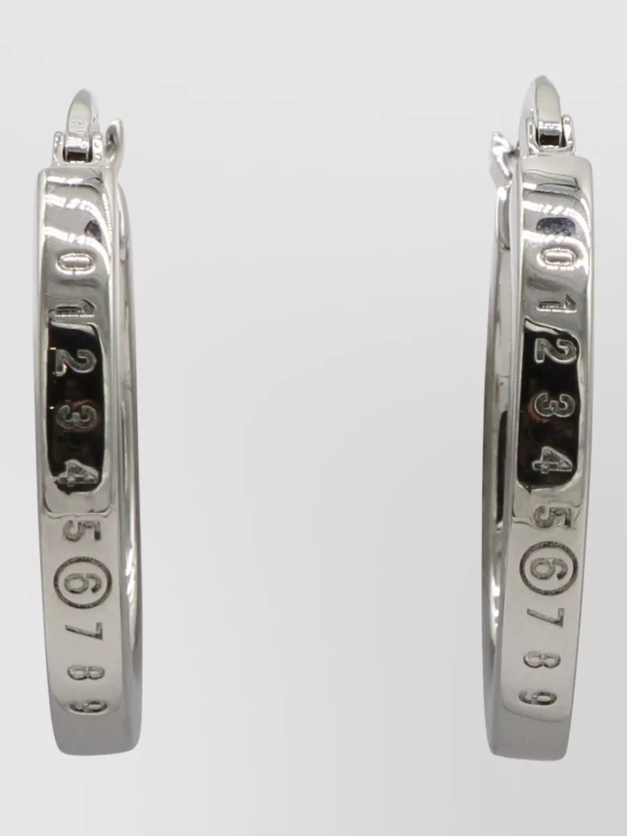 Mm6 Maison Margiela Logo Hoop Earrings