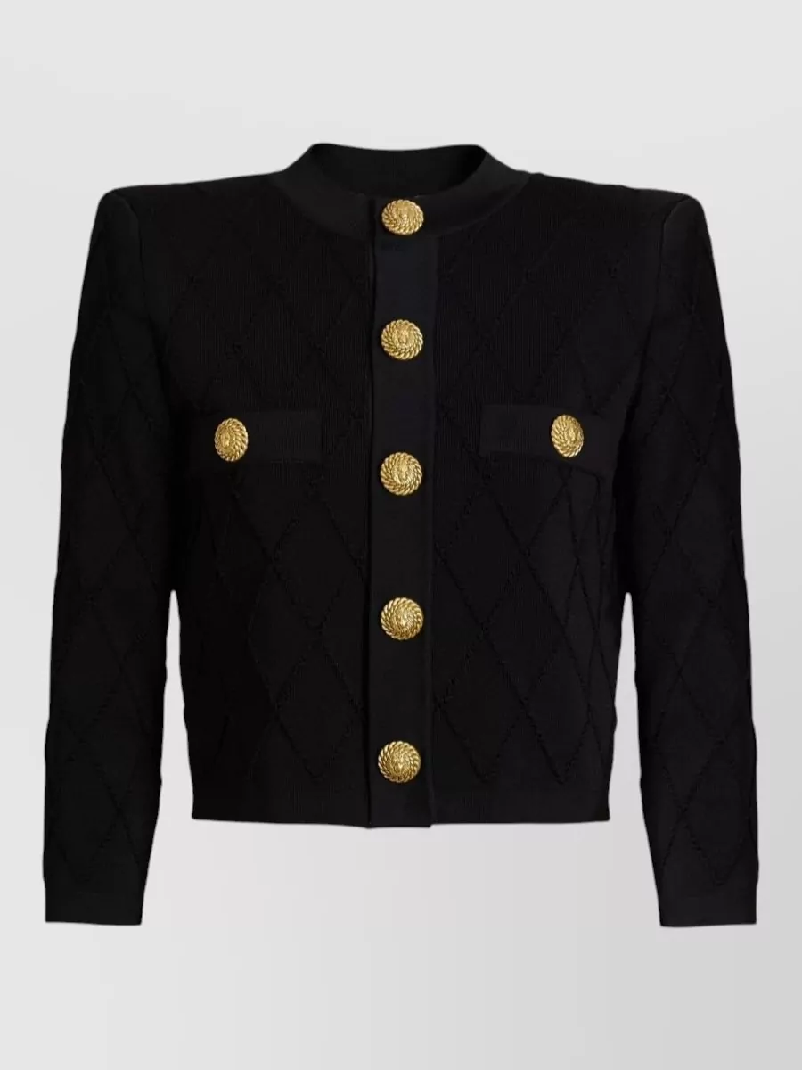 Balmain quilted cropped cardigan