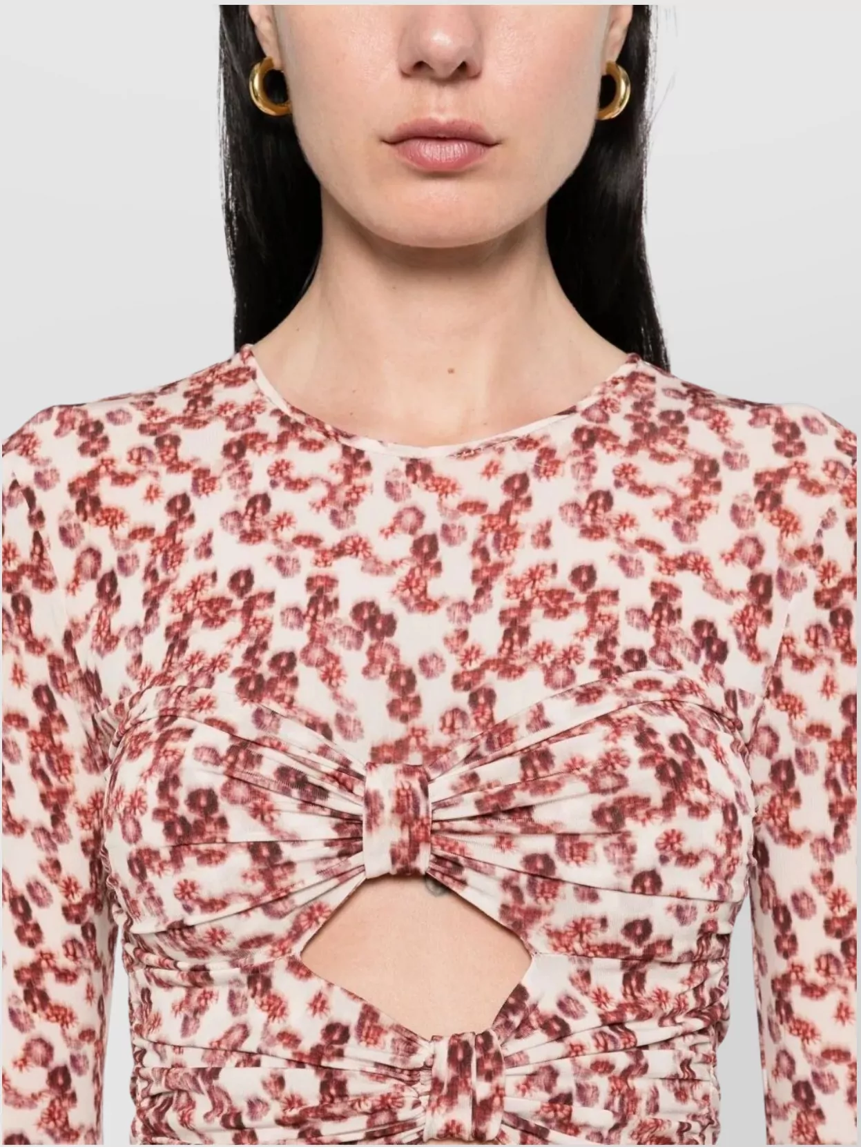 Isabel Marant Cutout Bow Long-Sleeve Top