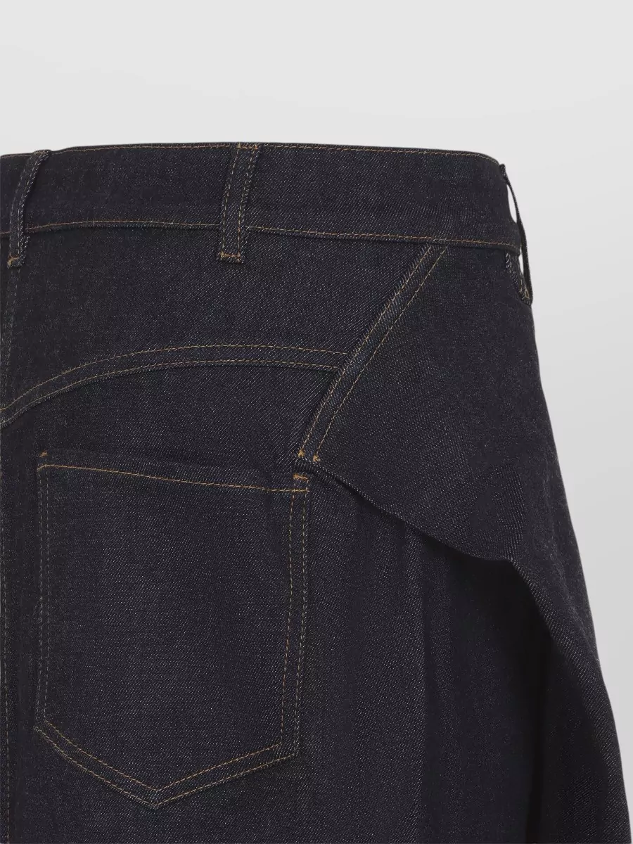 Jacquemus Denim High-Rise Sculpted Midi Skirt