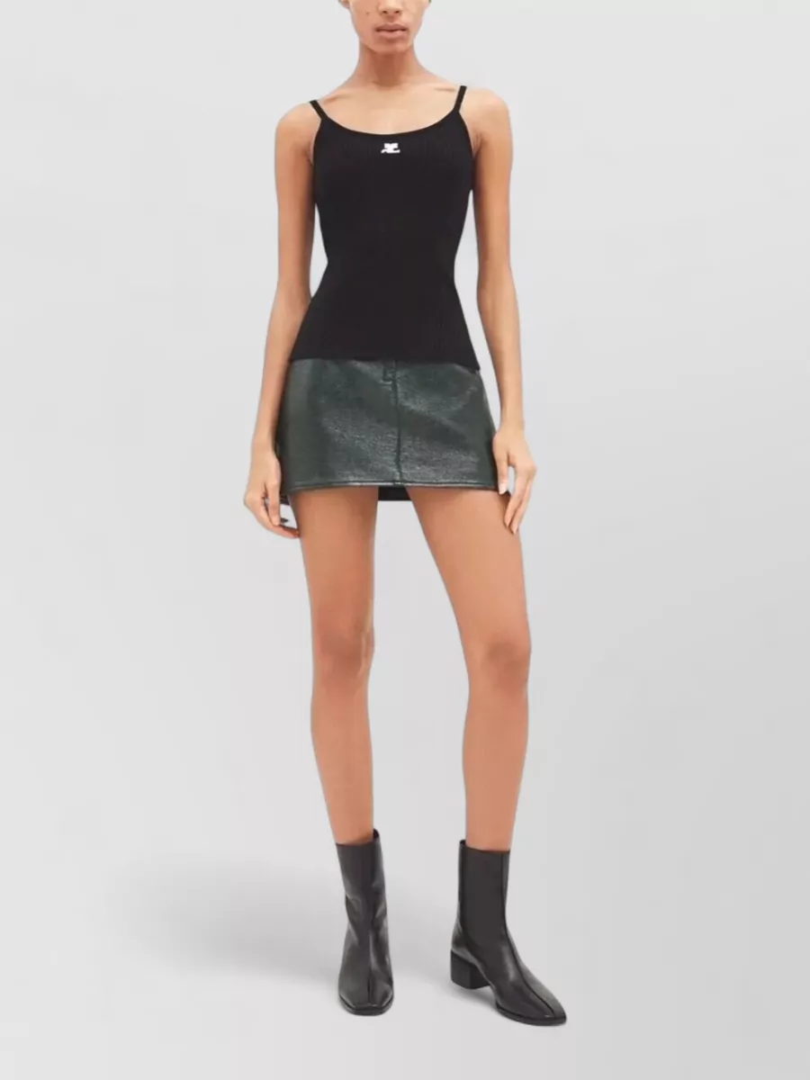 Courrèges Knit Tank Top Reedition Spaghetti Straps