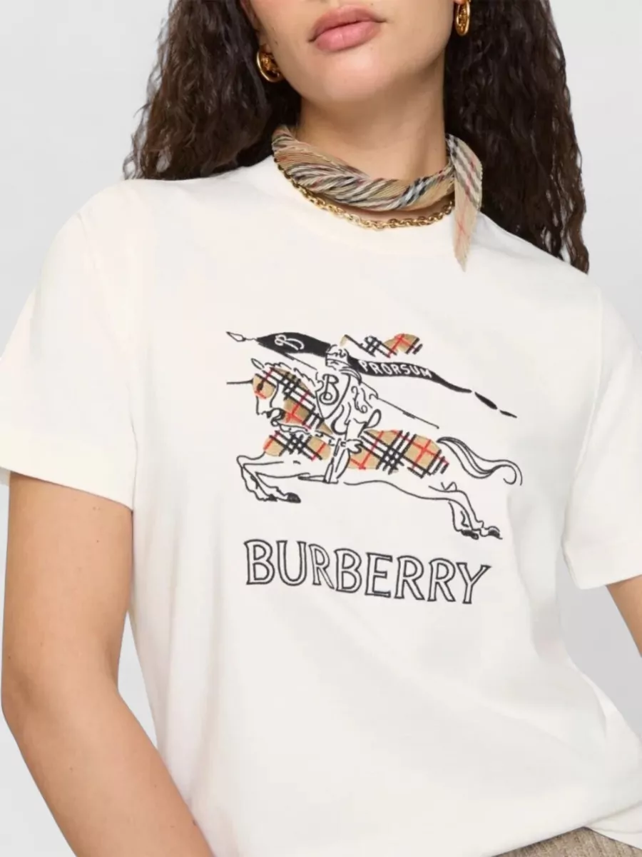 Burberry Ekd Sketch Cotton Crew Neck T-Shirt