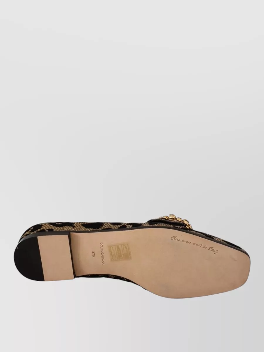 Dolce&Gabbana Leopard-Print Crystal-Embellished Loafers