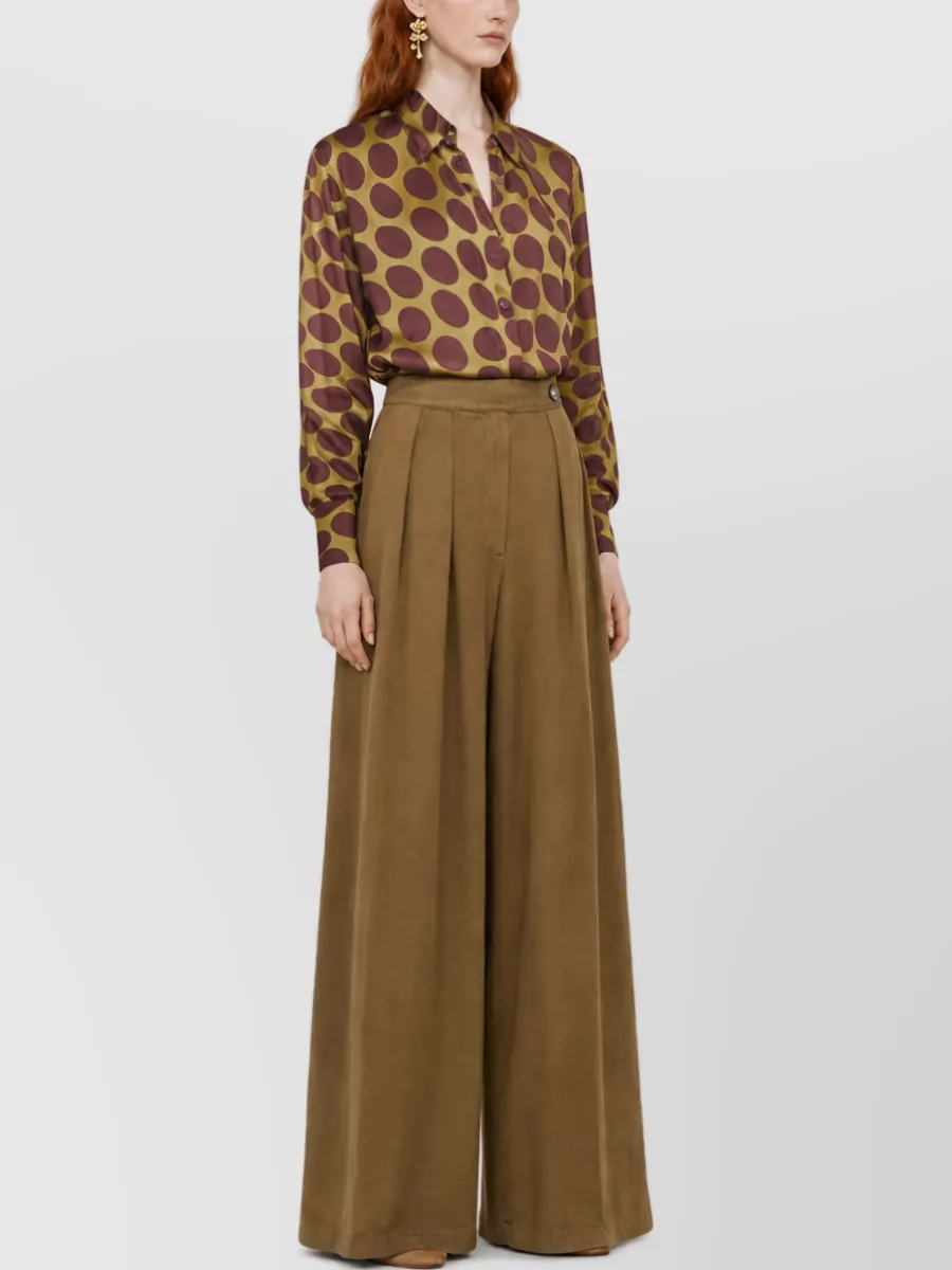 Dries Van Noten Pleated Wide-Leg Trousers