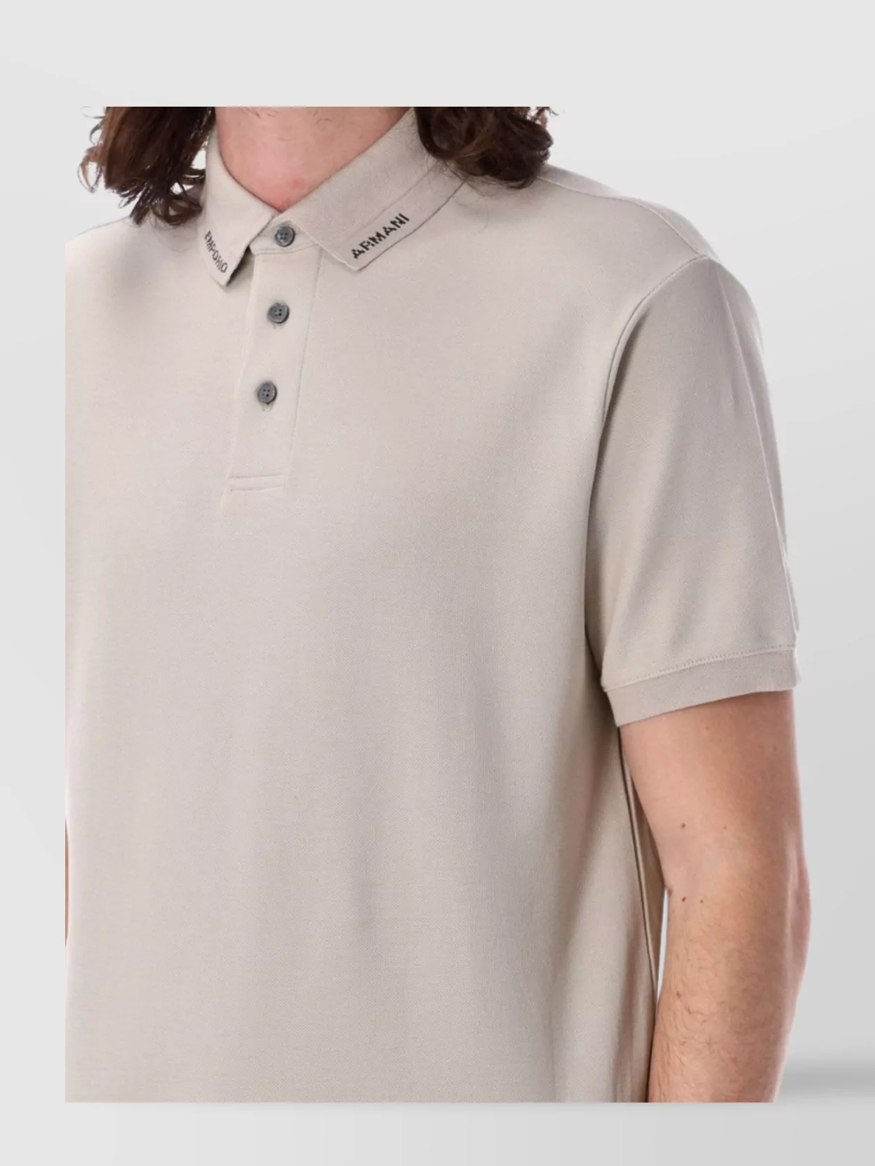Emporio Armani Collar Ribbed Sleeves Short Polo