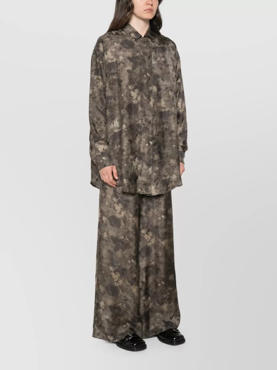 Uma Wang Floral Print Long-Sleeve Blouse