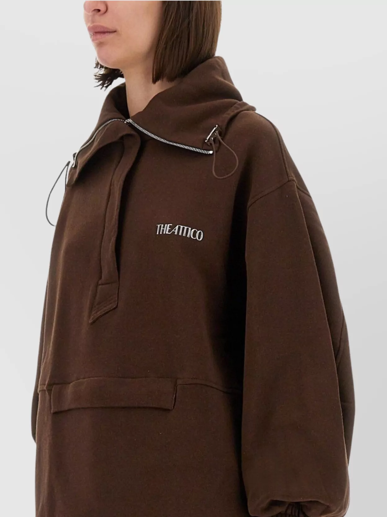The Attico Logo Hooded Jacket Front Pocket