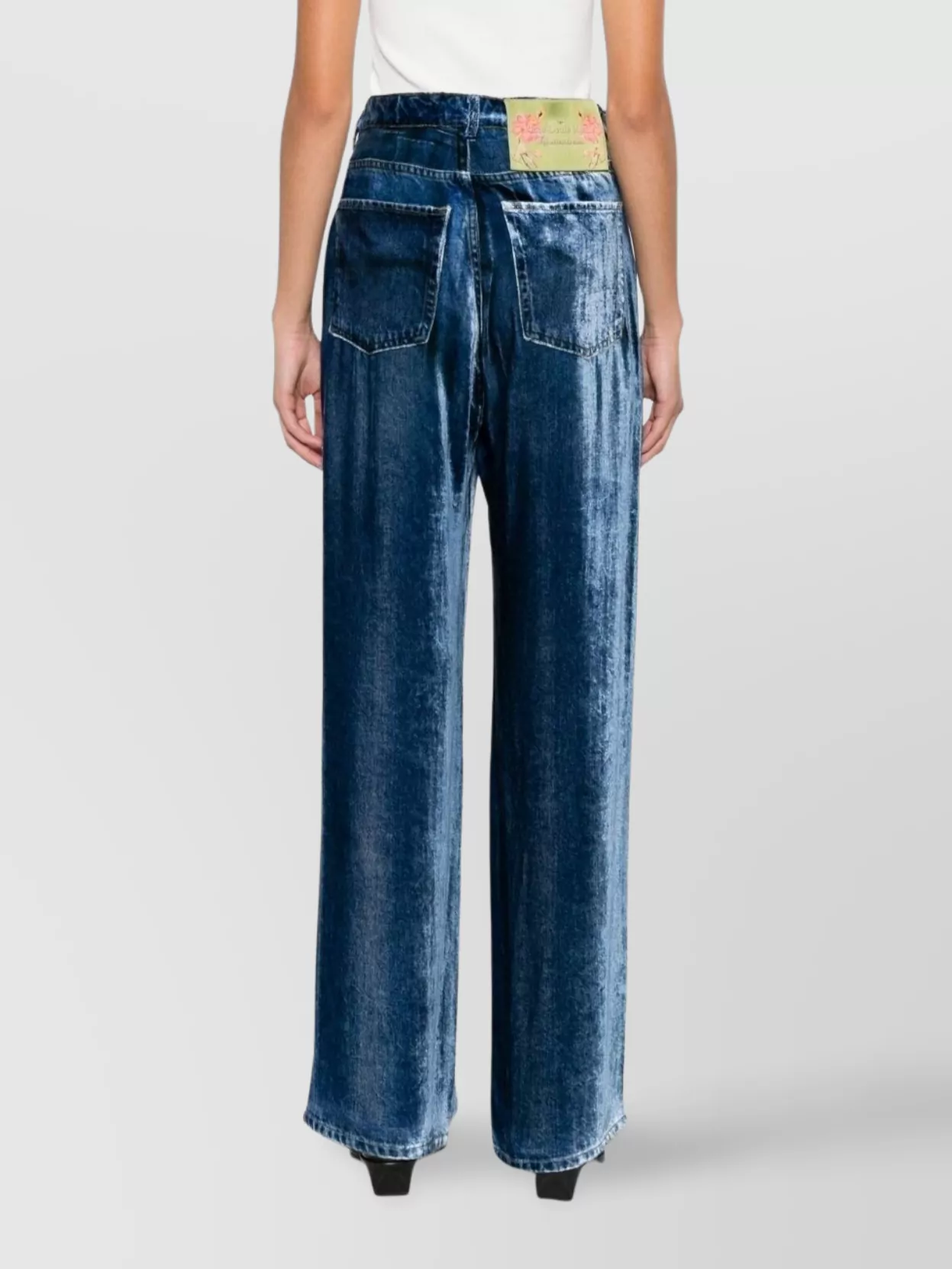 Pierre Louise Mascia Wide-Leg Trousers Featuring Denim Pattern