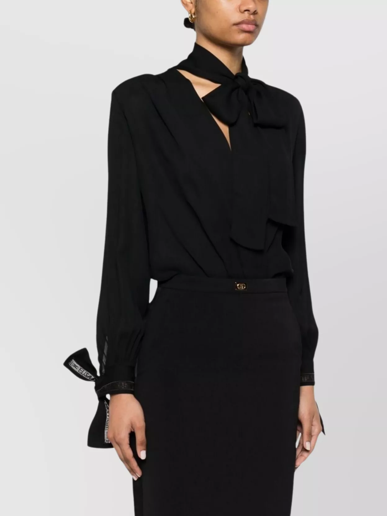 ELISABETTA FRANCHI BODYSUIT FEATURING BOW DETAIL AND KEYHOLE BACK