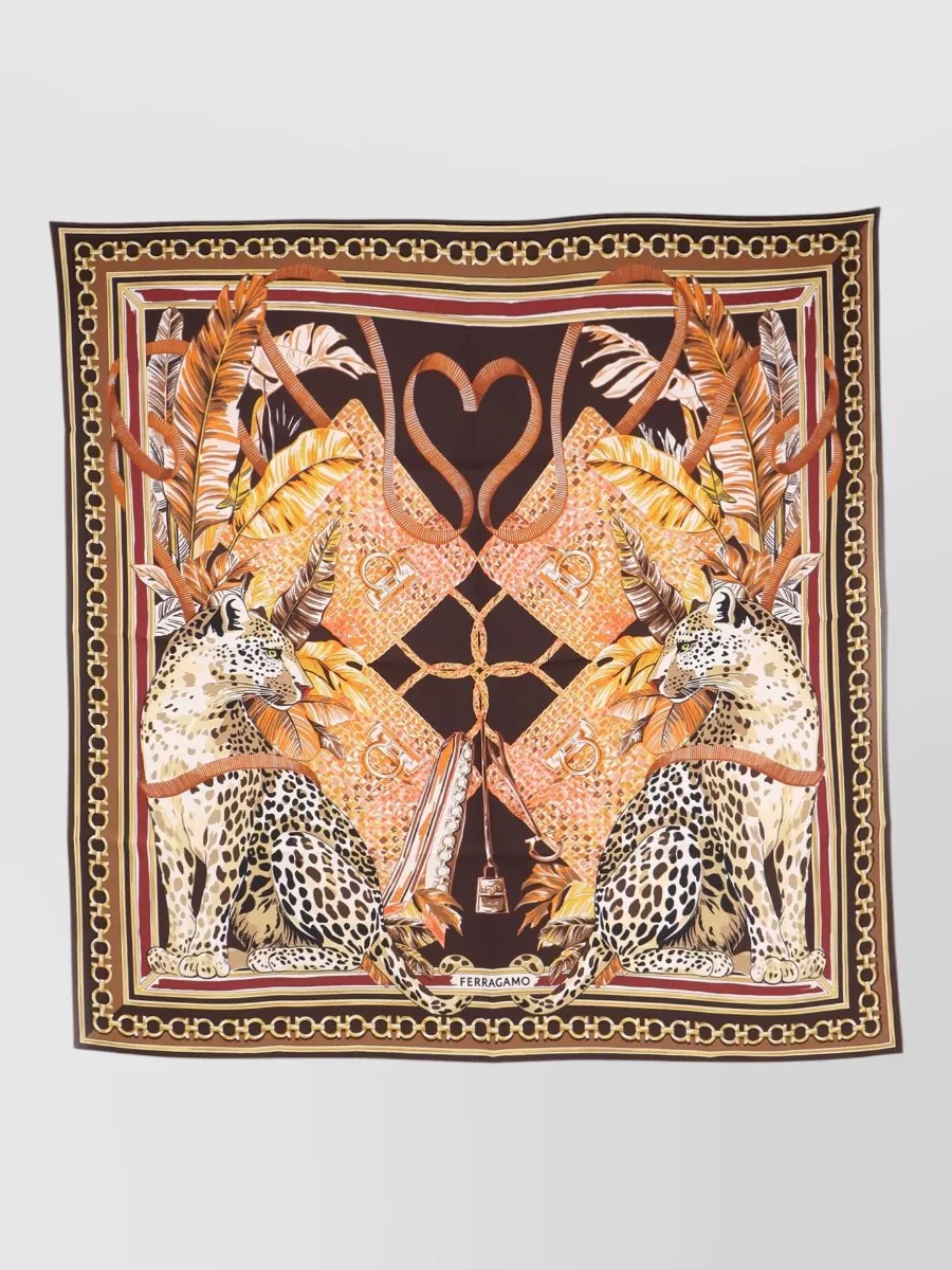 Ferragamo silk leopard-print scarf