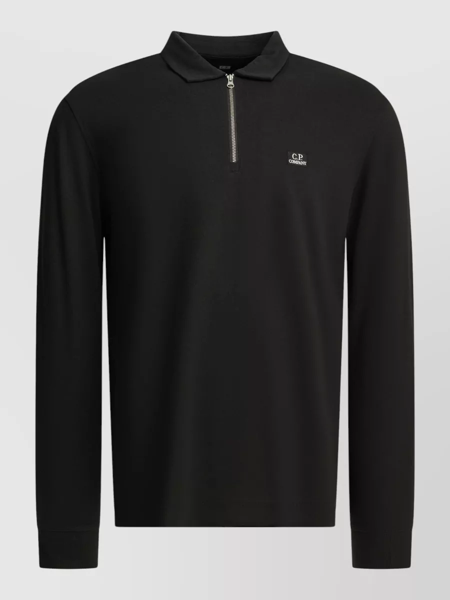 C.p. Company Cotton Long-Sleeve Zip Polo Shirt