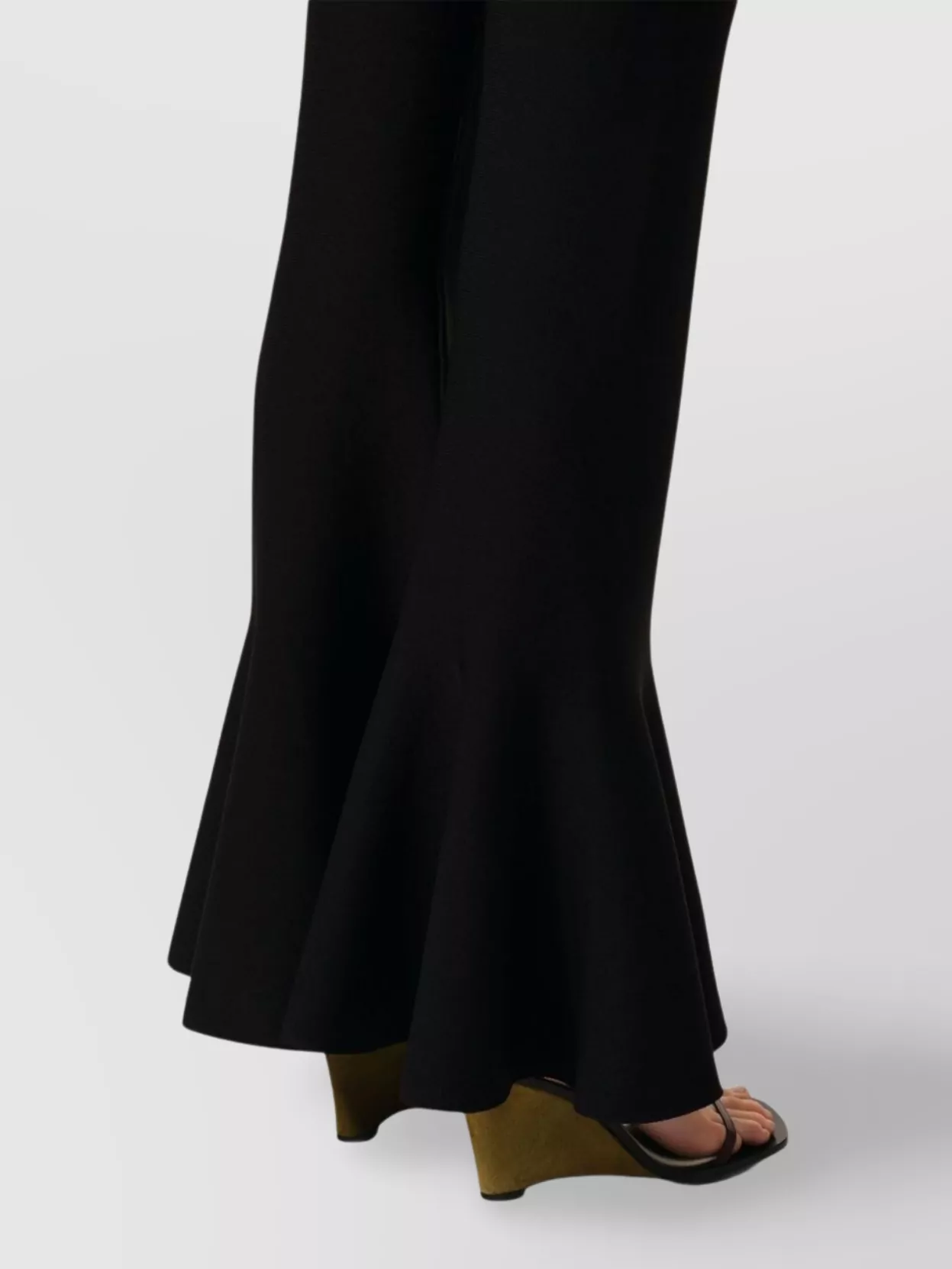 Ami Alexandre Mattiussi Fluted Trousers With Long Length And Flared Design In Black