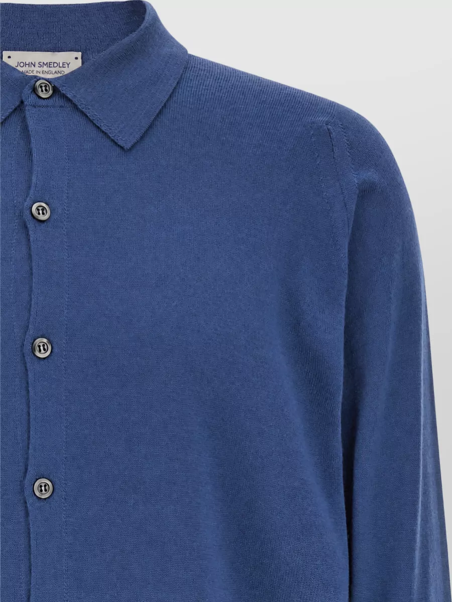 John Smedley Merino Wool Ribbed Long-Sleeve Shirt
