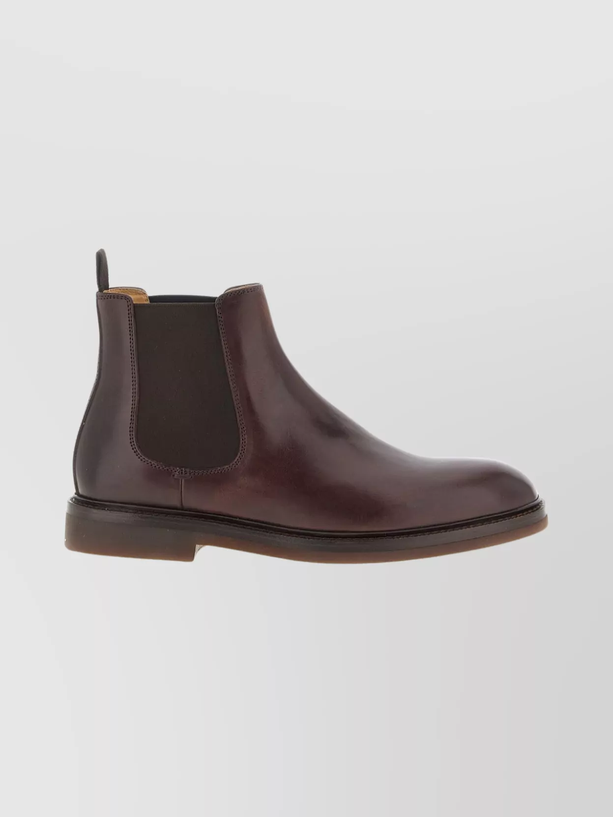 Brunello Cucinelli Round Toe Chelsea Ankle Boots With Pull Tab
