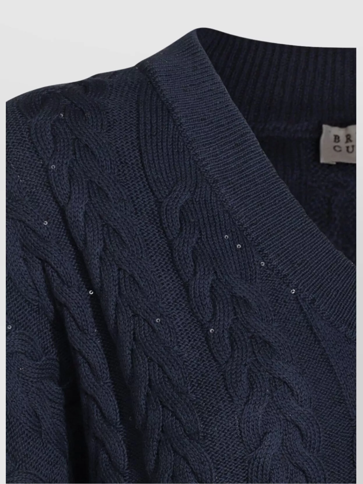 Brunello Cucinelli Cable Knit V-neck Sweater