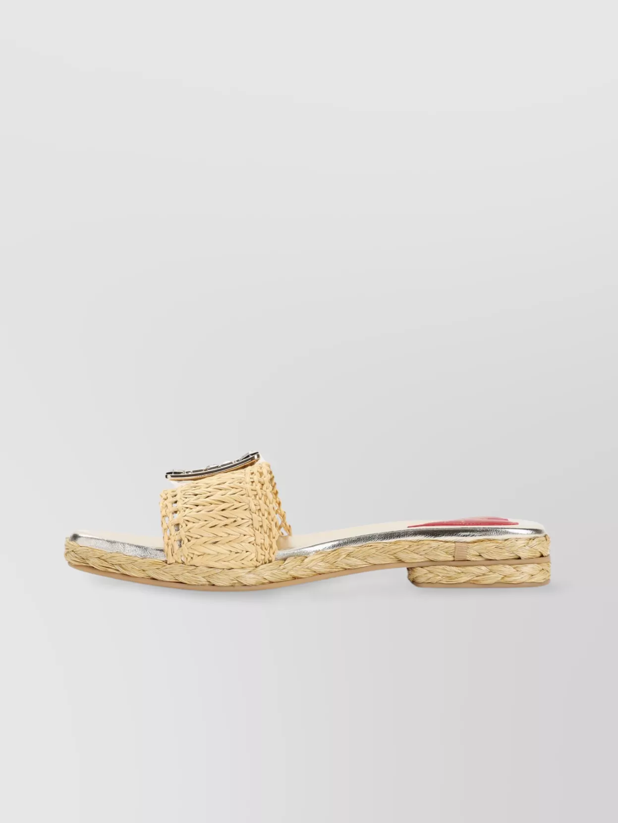 Roger Vivier Crystal Buckle Braided Raffia Espadrilles