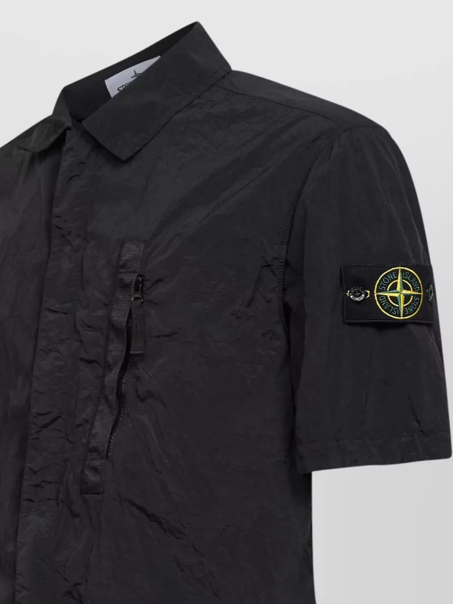 Stone Island Nylon Short-Sleeve Zip Overshirt