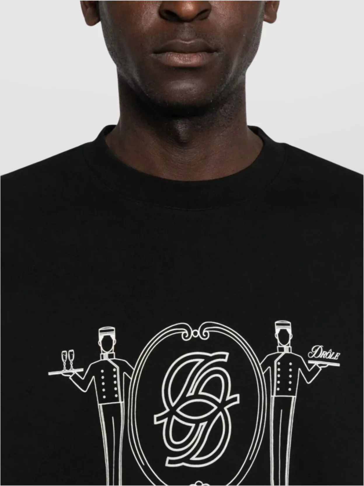 Drôle De Monsieur Room Service Graphic Print Crew Neck T-Shirt