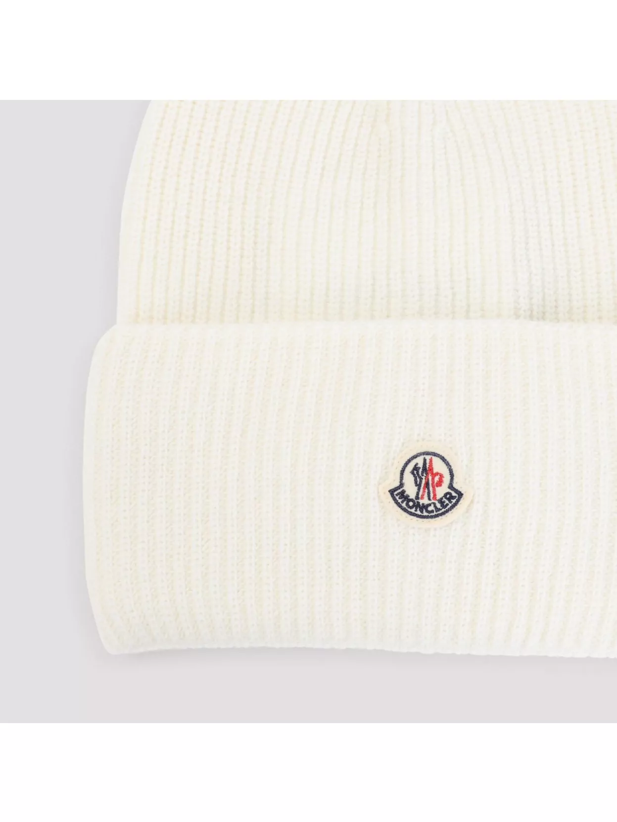 Moncler Ribbed-knit Wool Beanie In White