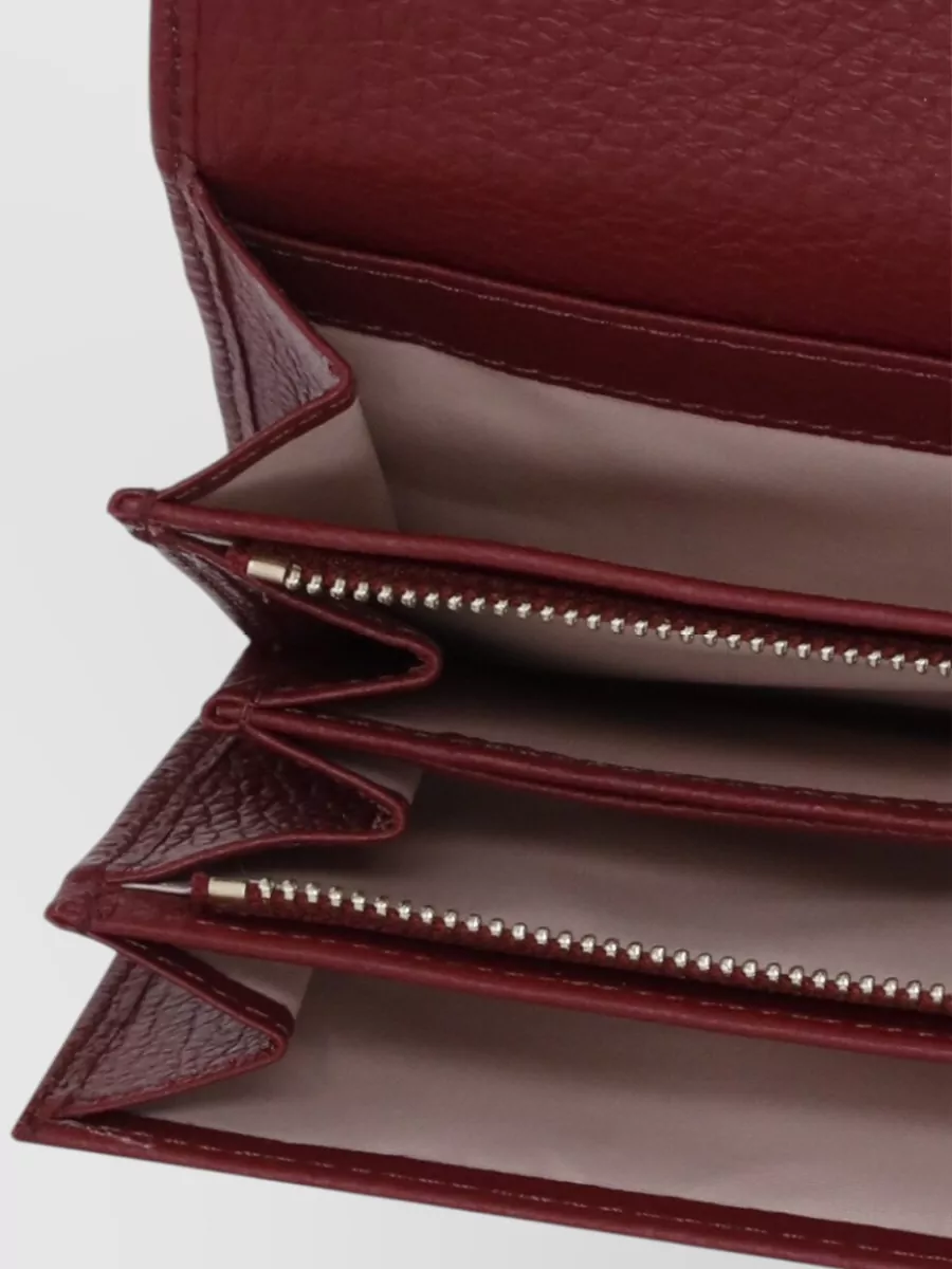 Coccinelle Pebbled Leather Compact Zip Around Wallet