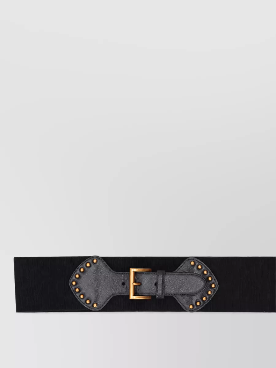 Prada elastic cotton belt adjustable studded design