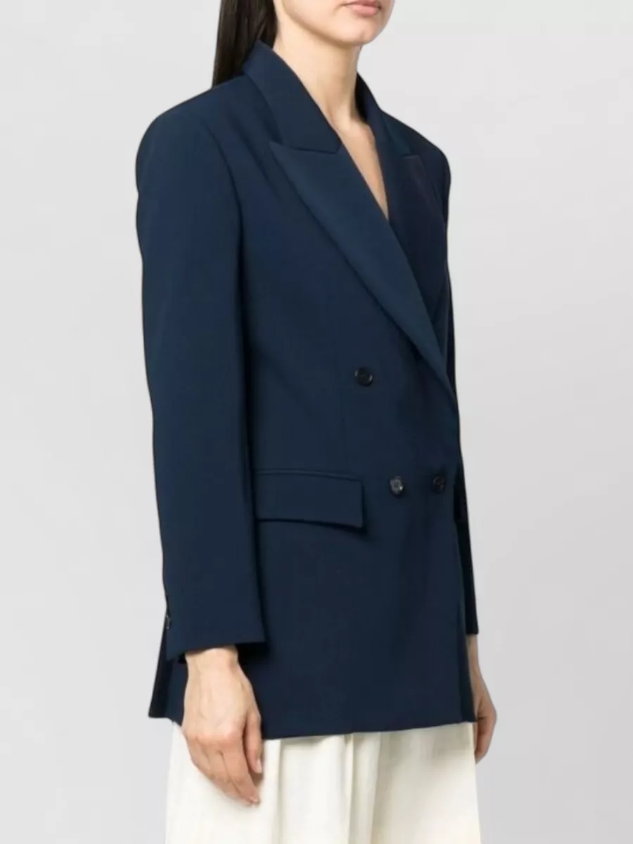 P.a.r.o.s.h Double-breasted Jacket Buttoned Cuffs In Blue
