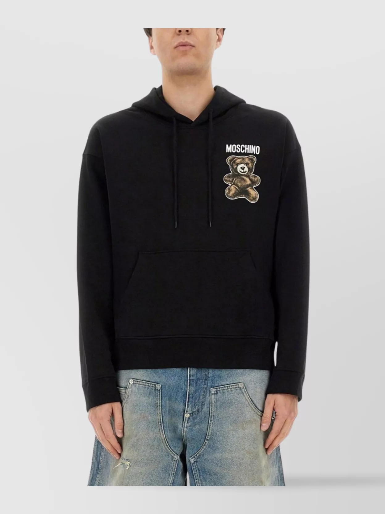 Moschino Graphic Print Hooded Sweater With Kangaroo Pocket