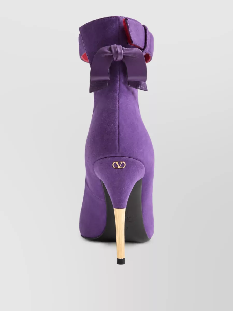 Valentino Garavani Suede Leather Bow-Detail Ankle-Strap Pumps
